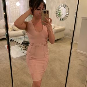 Blush pink bandage dress